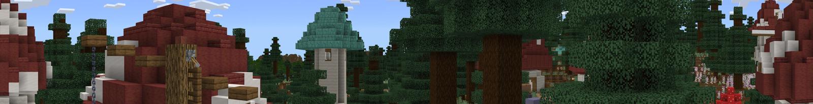 Panorama of the Minecraft Bedrock Marketplace product Mushroom Houses created by Floruit.