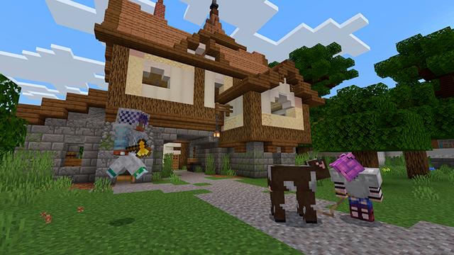 Screenshot of the Minecraft Bedrock Marketplace product Plain Houses: Noob x Pro x God created by Floruit.