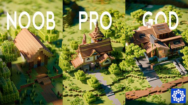 Thumbnail of the Minecraft Bedrock Marketplace product Casas simples: Noob x Pro x Dios created by Floruit.