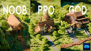 Thumbnail of the Minecraft Bedrock Marketplace product Plain Houses: Noob x Pro x God created by Floruit.