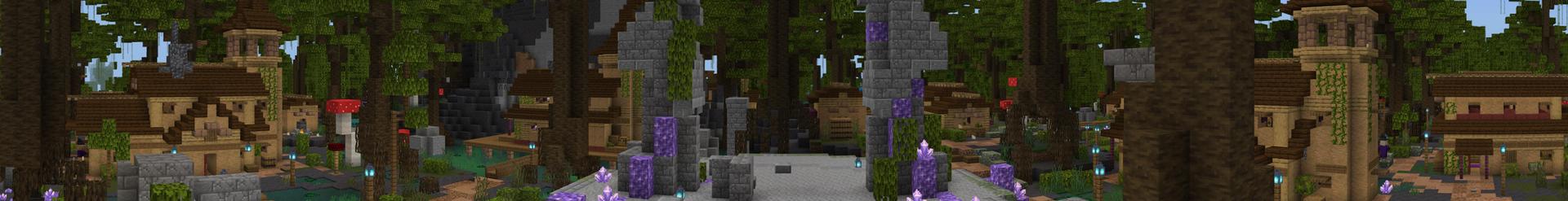 Panorama of the Minecraft Bedrock Marketplace product Witch Houses created by Floruit.