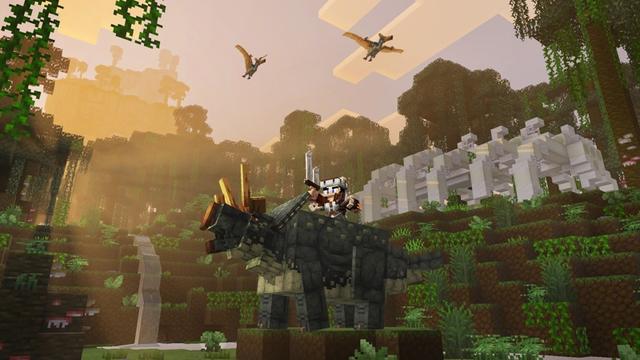 Screenshot of the Minecraft Bedrock Marketplace product Dinos & Biomes Add-On created by Foxel Games.