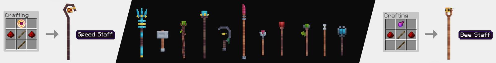 Panorama of the Minecraft Bedrock Marketplace product Magic Weapons created by Foxel Games.