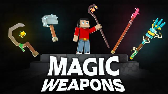 Thumbnail of the Minecraft Bedrock Marketplace product Magic Weapons created by Foxel Games.