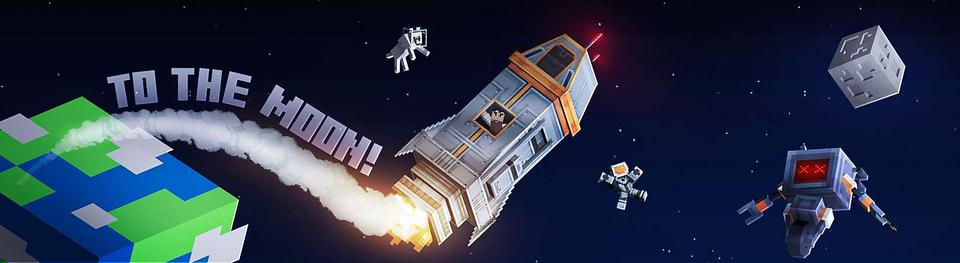 Panorama of the Minecraft Bedrock Marketplace product Moon Dimension Add-On created by Foxel Games.