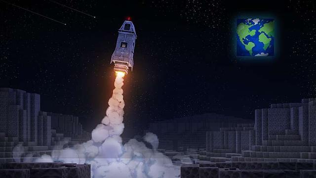 Screenshot of the Minecraft Bedrock Marketplace product Moon Dimension Add-On created by Foxel Games.