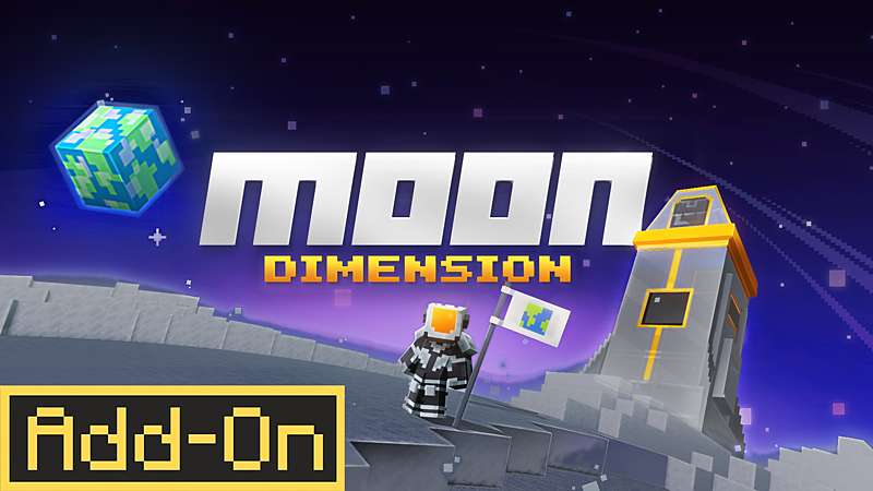 Thumbnail of the Minecraft Bedrock Marketplace product Add-On «Moon Dimension» created by Foxel Games.