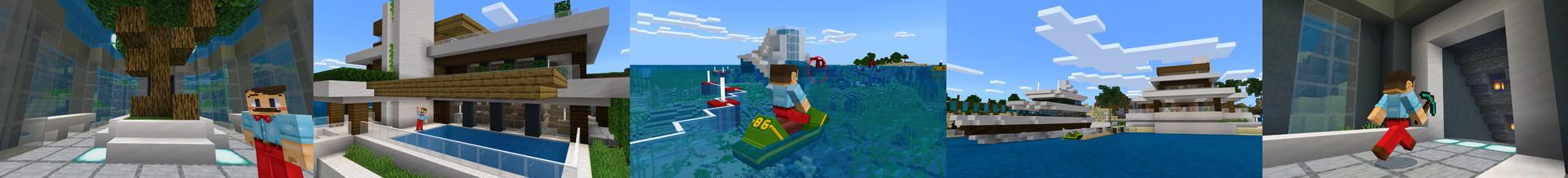 Panorama of the Minecraft Bedrock Marketplace product Underwater Mansion created by Foxel Games.
