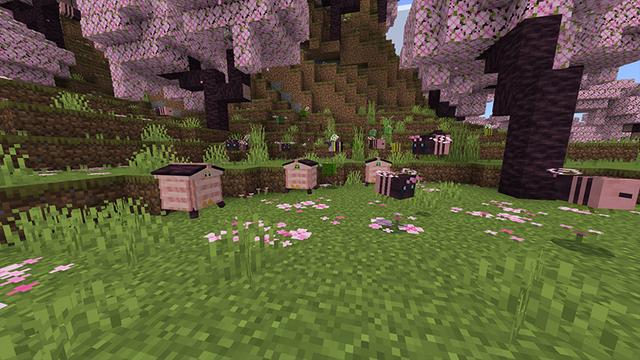 Screenshot of the Minecraft Bedrock Marketplace product Feed the Bees created by FTB.