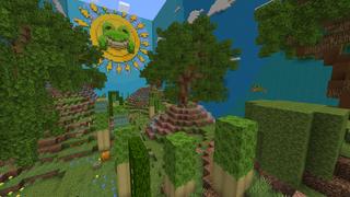 Screenshot of the Minecraft Bedrock Marketplace product Frog Block Parkour created by FTB.