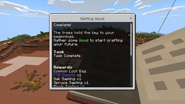 Screenshot of the Minecraft Bedrock Marketplace product FTB Quests created by FTB.