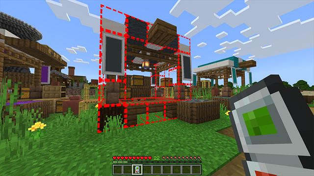 Screenshot of the Minecraft Bedrock Marketplace product Mining & Building Gadgets created by FTB.