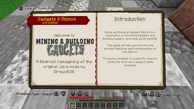 Screenshot of the Minecraft Bedrock Marketplace product Mining & Building Gadgets created by FTB.