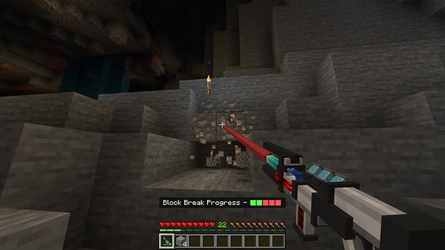 Screenshot of the Minecraft Bedrock Marketplace product Mining & Building Gadgets created by FTB.