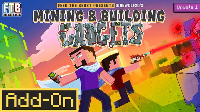 Thumbnail of the Minecraft Bedrock Marketplace product Mining & Building Gadgets created by FTB.