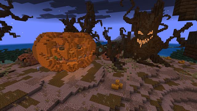 Screenshot of the Minecraft Bedrock Marketplace product Pumkin Patch Survival Spawn created by FTB.