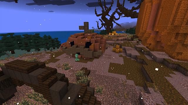 Screenshot of the Minecraft Bedrock Marketplace product Pumkin Patch Survival Spawn created by FTB.
