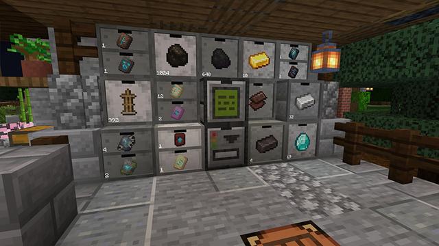 Screenshot of the Minecraft Bedrock Marketplace product Storage Drawers created by FTB.