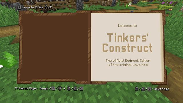 Screenshot of the Minecraft Bedrock Marketplace product Tinkers' Construct created by FTB.