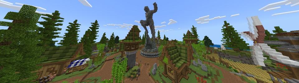 Panorama of the Minecraft Bedrock Marketplace product Medieval Village created by Fun Creators.