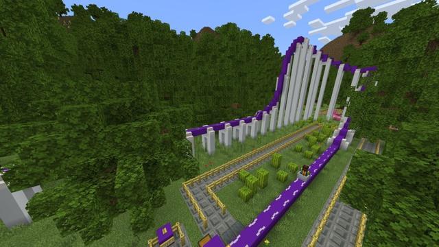 Screenshot of the Minecraft Bedrock Marketplace product Roller Coaster Park created by Fun Creators.