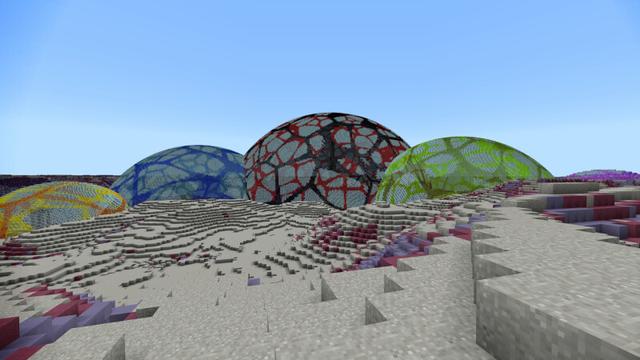 Screenshot of the Minecraft Bedrock Marketplace product Alien Survival Domes created by G2Crafted.