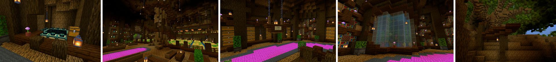 Panorama of the Minecraft Bedrock Marketplace product Elven Tree Base created by G2Crafted.