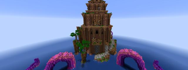 Panorama of the Minecraft Bedrock Marketplace product Leviathan Temple Parkour created by G2Crafted.