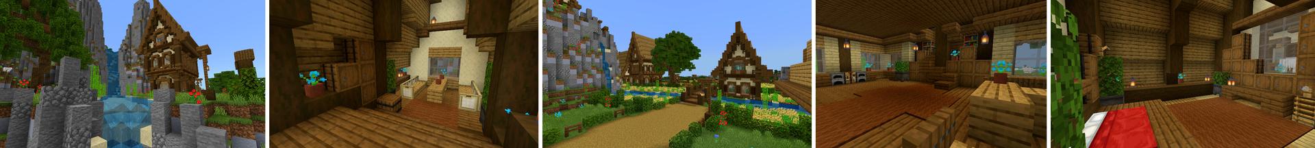 Panorama of the Minecraft Bedrock Marketplace product Mountain Goat Village created by G2Crafted.