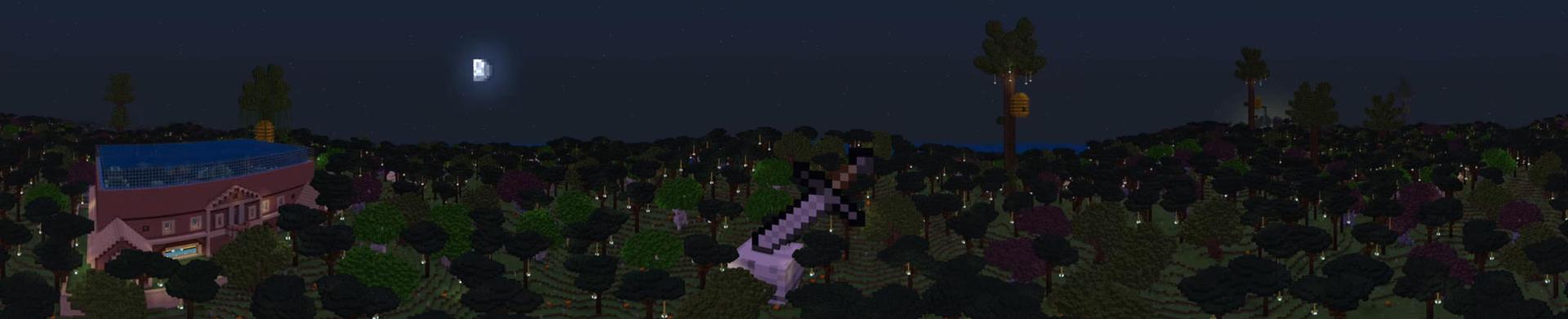 Panorama of the Minecraft Bedrock Marketplace product Mystic Woodland Survival created by G2Crafted.