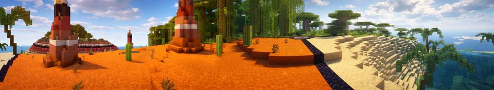 Panorama of the Minecraft Bedrock Marketplace product Planet Survivalsphere Two created by G2Crafted.