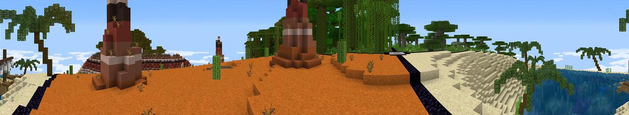 Panorama of the Minecraft Bedrock Marketplace product Planet Survivalsphere Two created by G2Crafted.