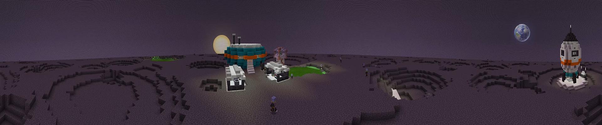 Panorama of the Minecraft Bedrock Marketplace product Project Moonscape created by G2Crafted.