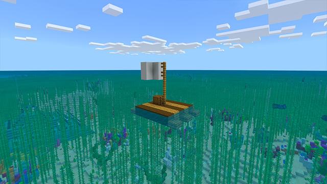 Screenshot of the Minecraft Bedrock Marketplace product Raft Survival created by G2Crafted.
