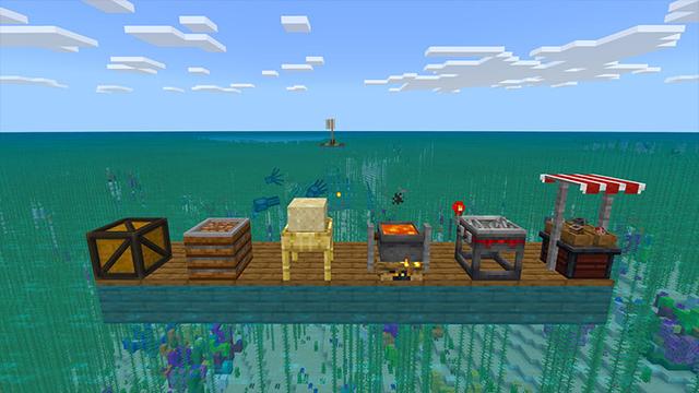 Screenshot of the Minecraft Bedrock Marketplace product Raft Survival created by G2Crafted.