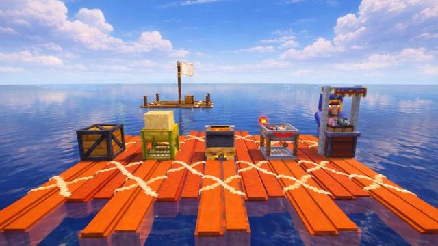 Screenshot of the Minecraft Bedrock Marketplace product Raft Survival created by G2Crafted.