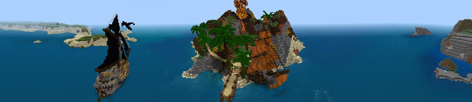 Panorama of the Minecraft Bedrock Marketplace product Underground Volcano Base created by G2Crafted.