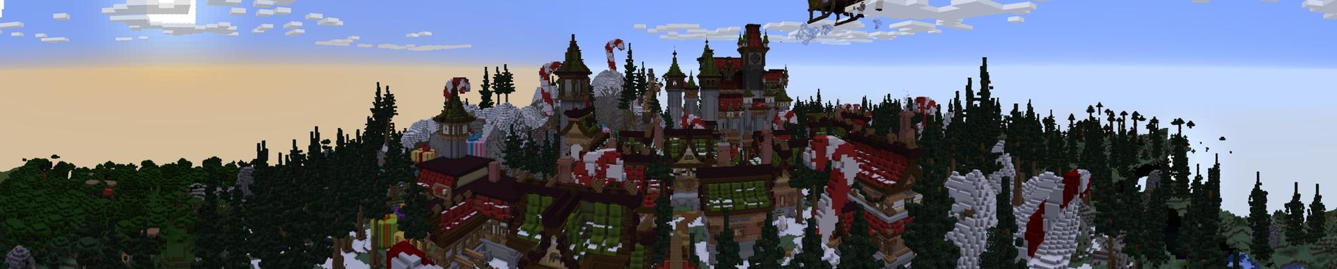 Panorama of the Minecraft Bedrock Marketplace product Winter Town created by G2Crafted.