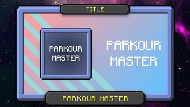 Thumbnail of the Minecraft Bedrock Marketplace product Parkour Master Title created by Galaxite.