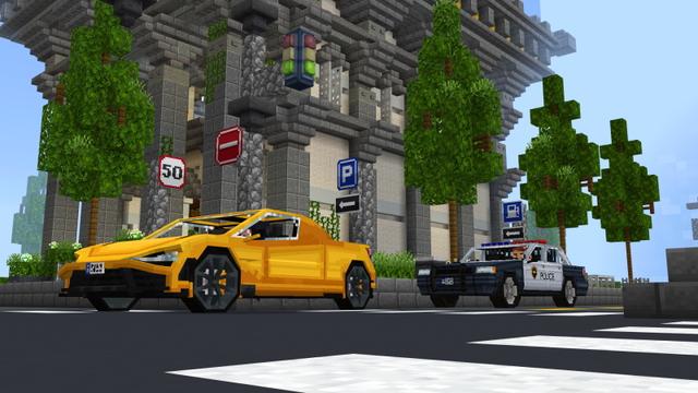 Screenshot of the Minecraft Bedrock Marketplace product More Vehicles Add-On created by Gamefam.