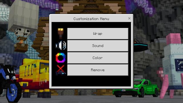 Screenshot of the Minecraft Bedrock Marketplace product More Vehicles Add-On created by Gamefam.