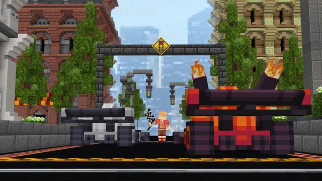 Screenshot of the Minecraft Bedrock Marketplace product More Vehicles Add-On created by Gamefam.