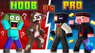 Thumbnail of the Minecraft Bedrock Marketplace product Noob vs Pro Mobs created by Gamefam.