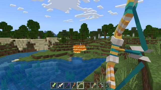 Screenshot of the Minecraft Bedrock Marketplace product SpeedSilver Legendary Weapons created by Gamefam.