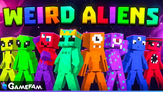 Thumbnail of the Minecraft Bedrock Marketplace product Weird Aliens created by Gamefam.
