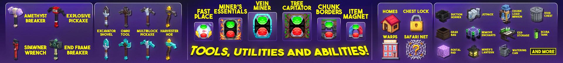 Panorama of the Minecraft Bedrock Marketplace product World Utilities Add-On created by Gamefam.