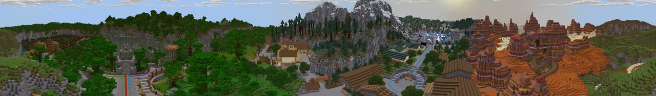 Panorama of the Minecraft Bedrock Marketplace product Catastrophic Pandamonium created by Gamemode One.