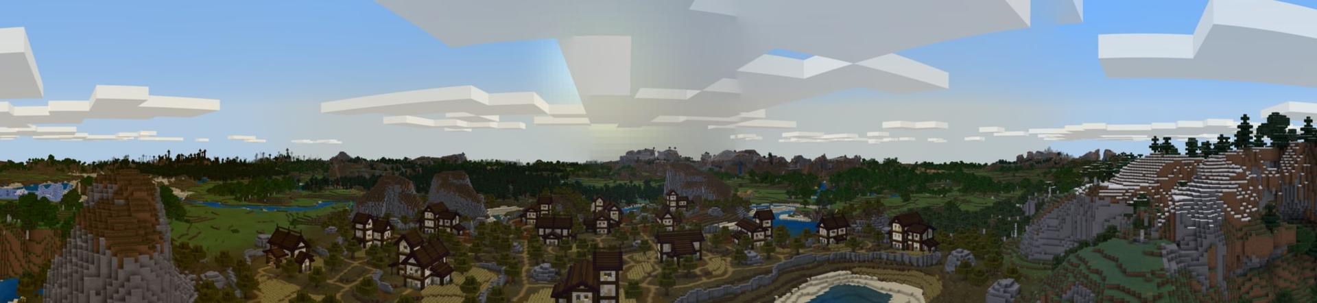 Panorama of the Minecraft Bedrock Marketplace product Dark Village created by Gearblocks.