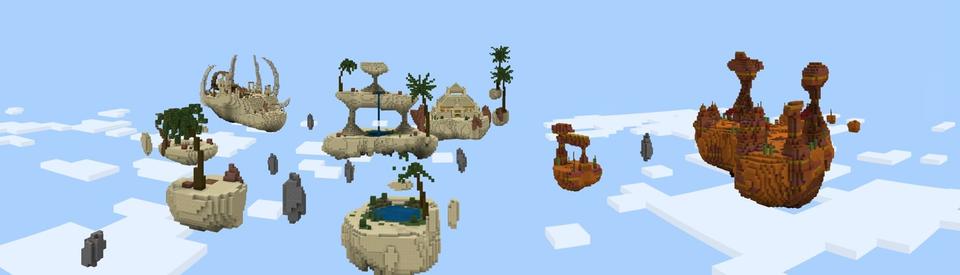 Panorama of the Minecraft Bedrock Marketplace product Desert Skyblock created by Gearblocks.