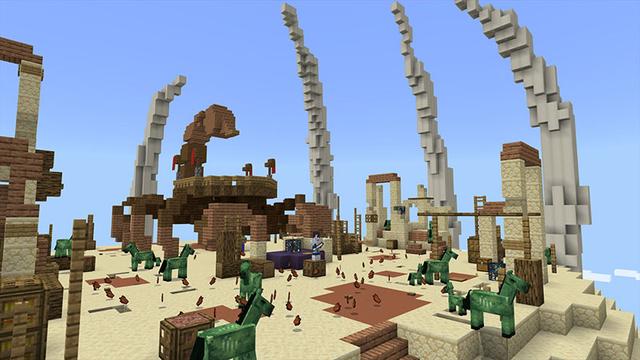 Screenshot of the Minecraft Bedrock Marketplace product Desert Skyblock created by Gearblocks.